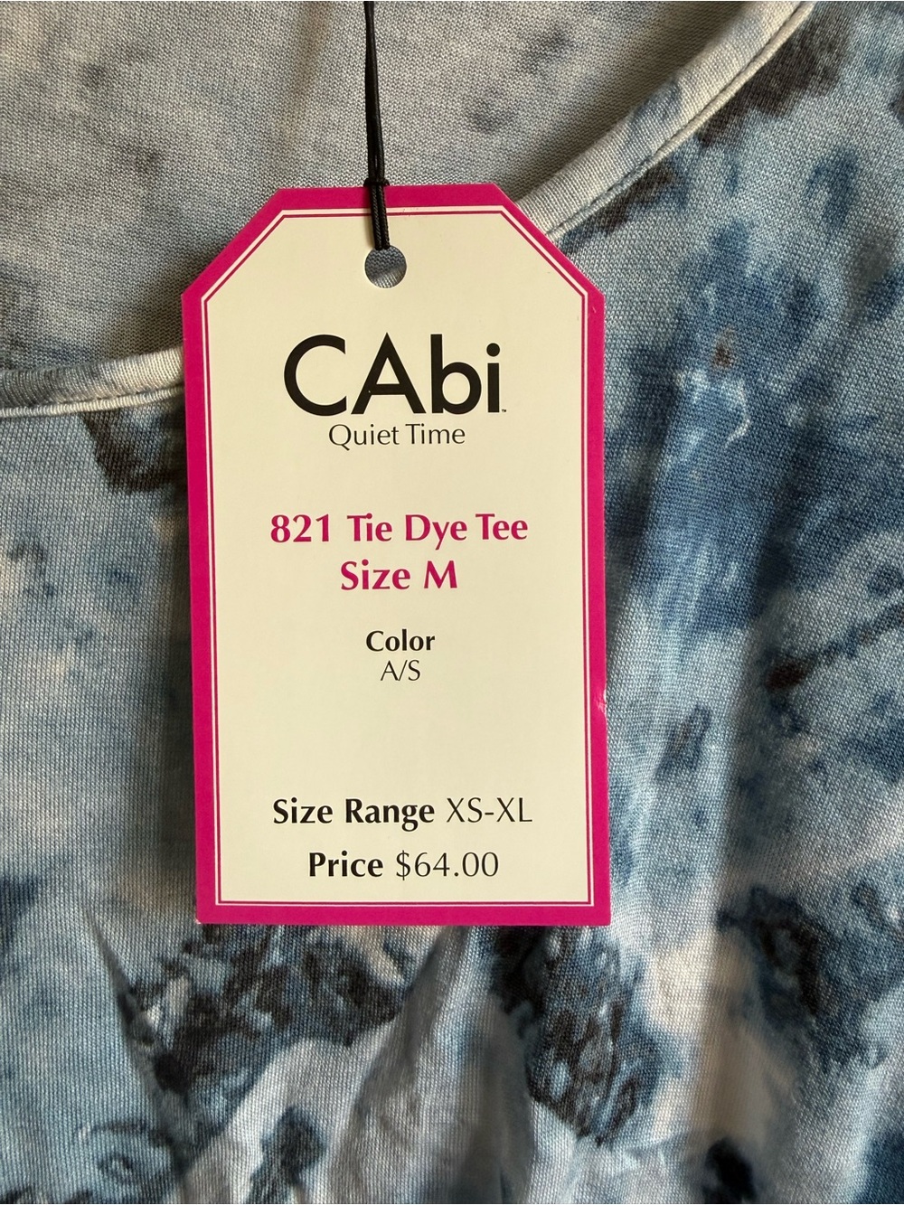 CAbi Light Blue and Gray Tie-Dye Short Sleeve Tee - Picture 3 of 5